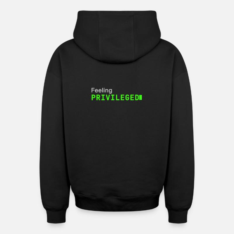Feeling Privileged | Developer mood - Oversized Heavyweight Unisex Zip Hoodie - Schwarz