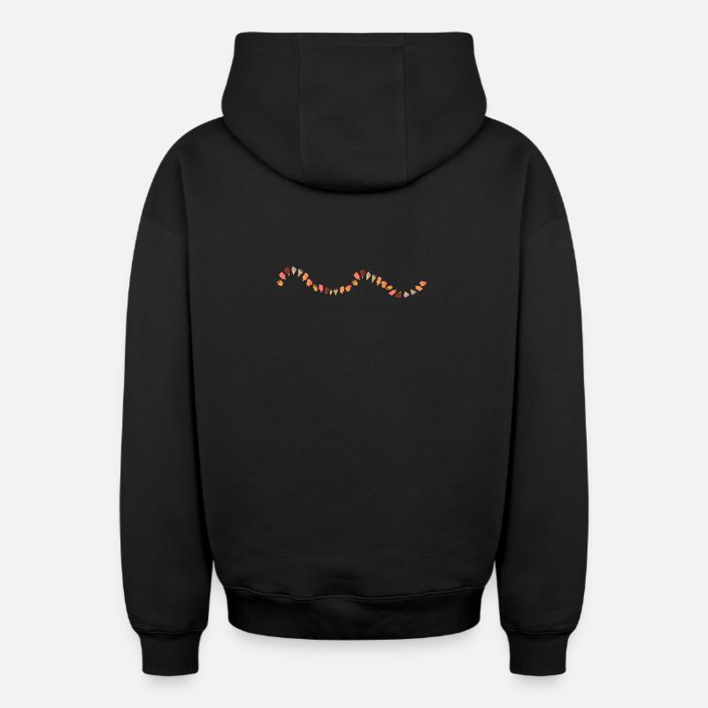 Glace - Sweat à capuche unisexe zippé oversize épais SPREAD - noir