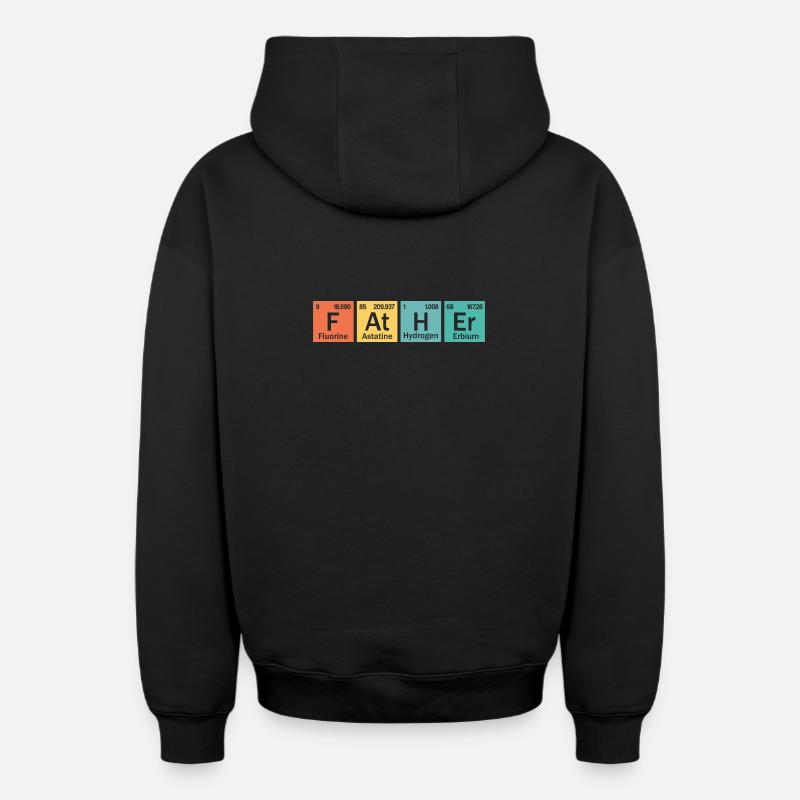 Father element - Sweat à capuche unisexe zippé oversize épais SPREAD - noir