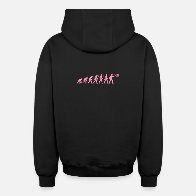 Evolution der Snackzeit - Oversized Heavyweight Unisex Zip Hoodie - Schwarz