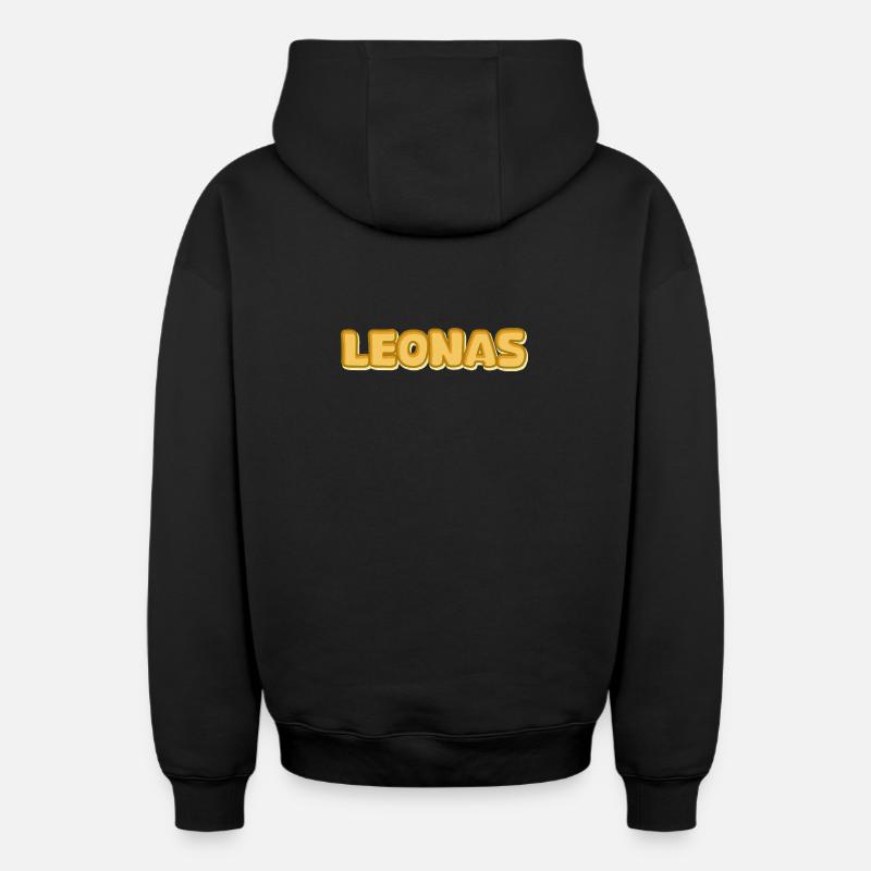 Cadeau pour Leonas - Sweat à capuche unisexe zippé oversize épais SPREAD - noir
