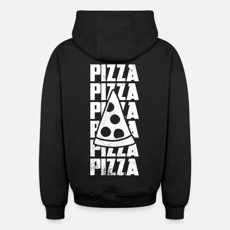 Tranche de pizza - Sweat à capuche unisexe zippé oversize épais SPREAD - noir