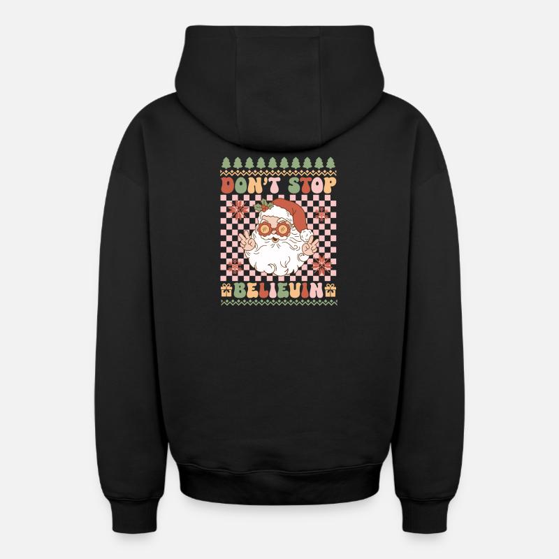 Pull de Noël moche - Sweat à capuche unisexe zippé oversize épais SPREAD - noir