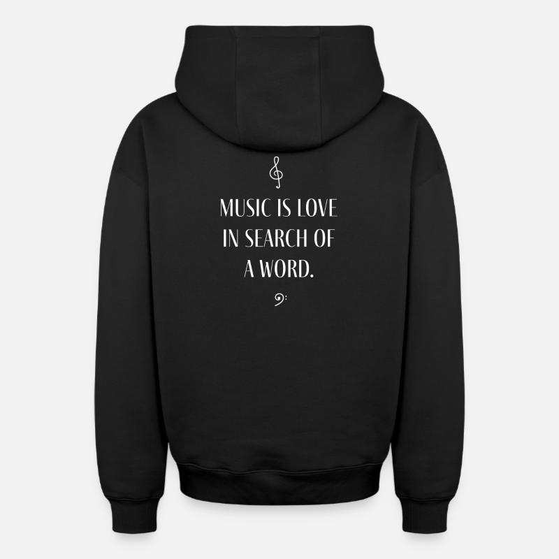 La musique est ... - Sweat à capuche unisexe zippé oversize épais SPREAD - noir