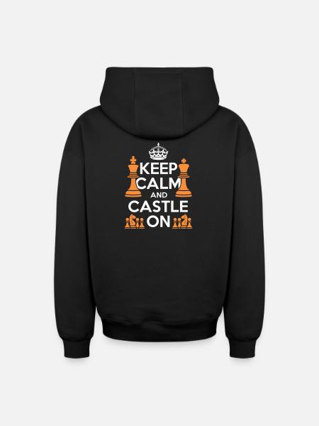 Keep Calm And Castle On - Oversized Heavyweight Unisex Zip Hoodie - black