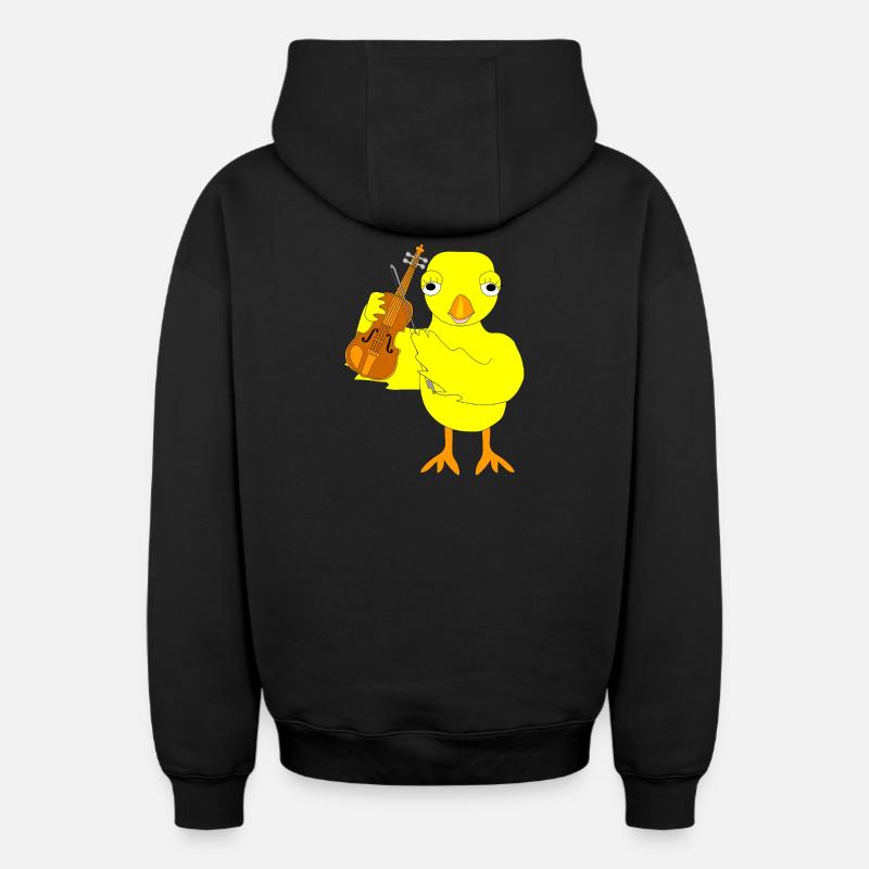 Violon Chick - Sweat à capuche unisexe zippé oversize épais SPREAD - noir