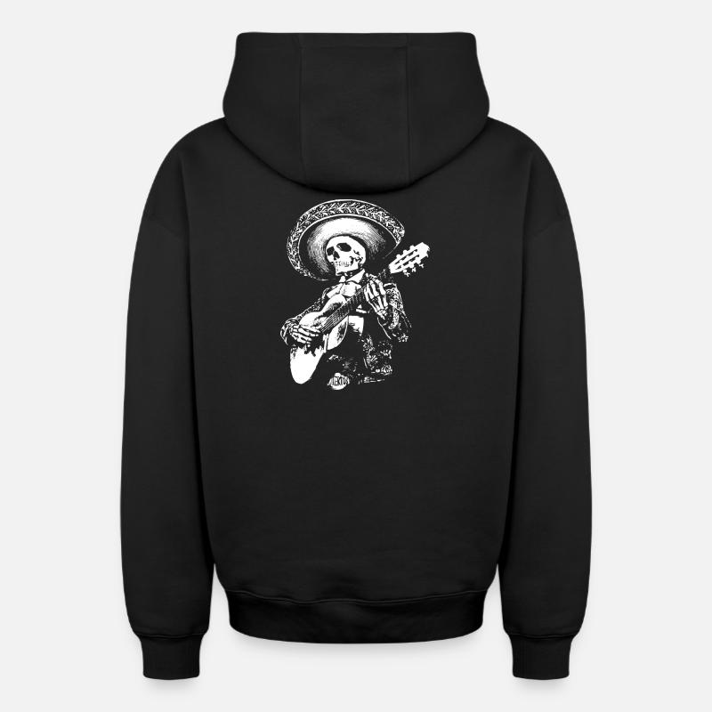 MARIACHI MEXICAIN - Sweat à capuche unisexe zippé oversize épais SPREAD - noir