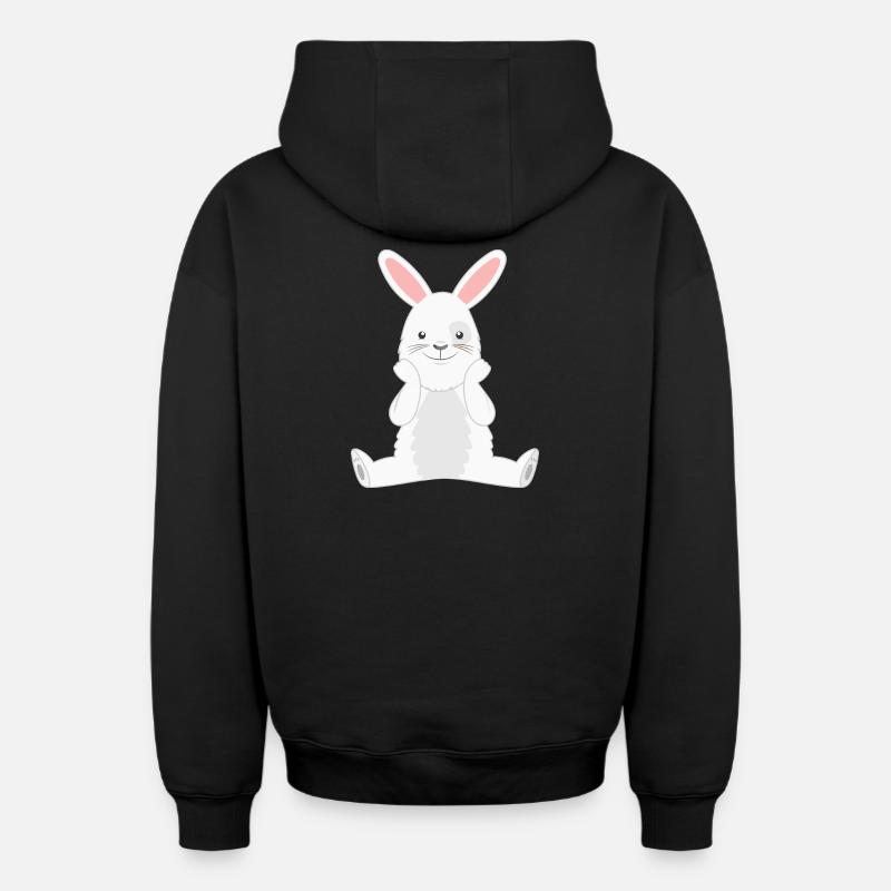 Lapin lapin - Sweat à capuche unisexe zippé oversize épais SPREAD - noir