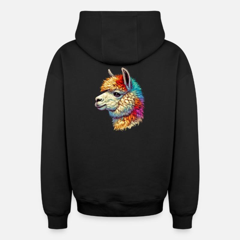 Alpaga - Sweat à capuche unisexe zippé oversize épais SPREAD - noir