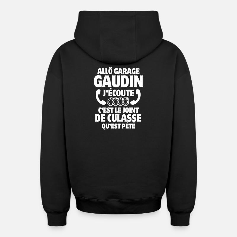 garage, garagiste, chef d'atelier - Sweat à capuche unisexe zippé oversize épais SPREAD - noir