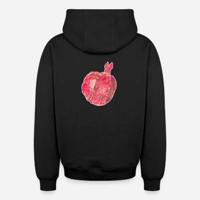 Granatapfel - Oversized Heavyweight Unisex Zip Hoodie - Schwarz
