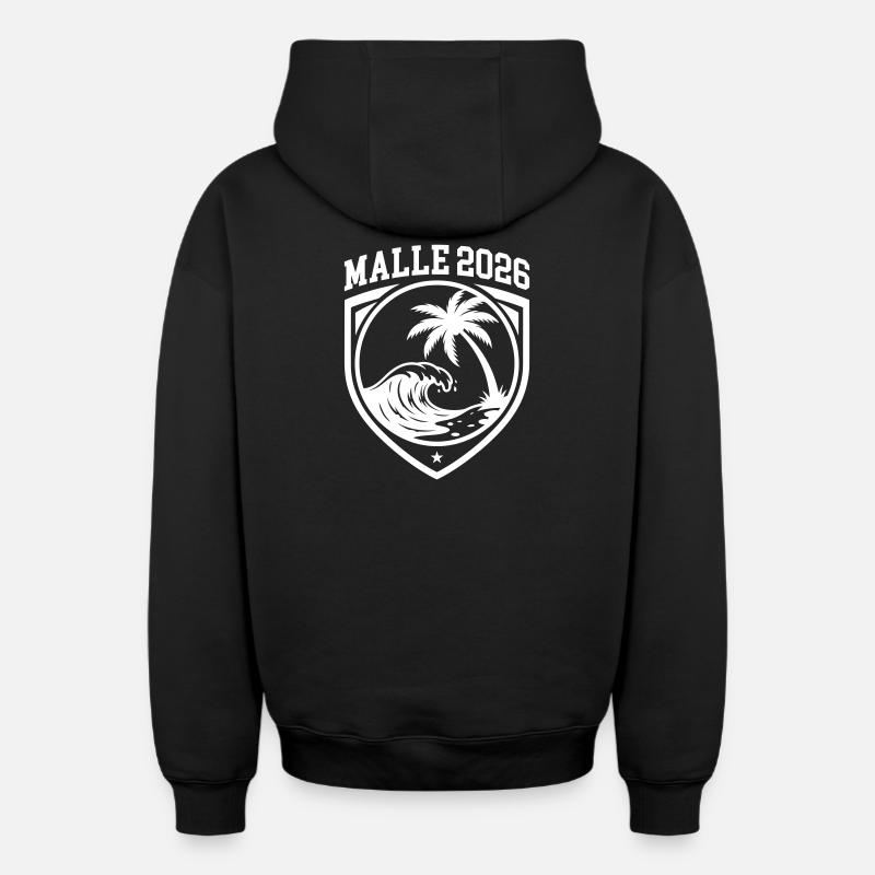 Plage de Malle 2026 - Sweat à capuche unisexe zippé oversize épais SPREAD - noir