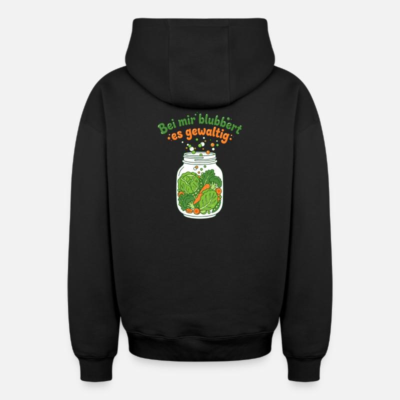 Fermentation Gemüse Einmachglas Blubbern - Oversized Heavyweight Unisex Zip Hoodie - Schwarz