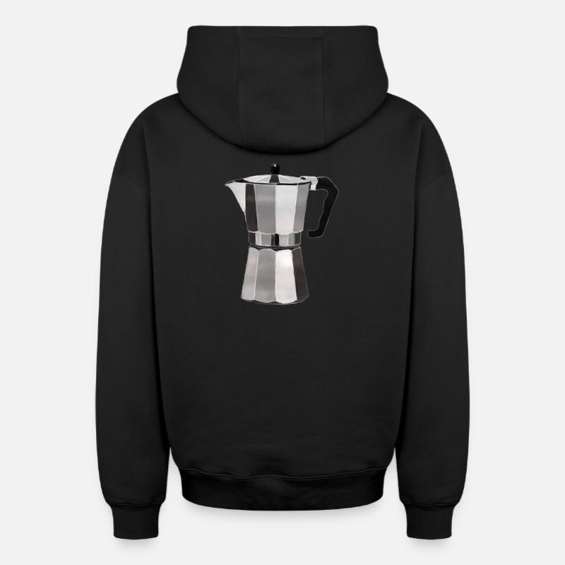 Espresso - Sweat à capuche unisexe zippé oversize épais SPREAD - noir