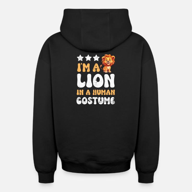 Lion Lion - Sweat à capuche unisexe zippé oversize épais SPREAD - noir