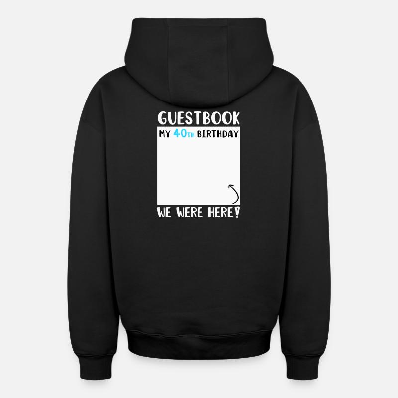 40e anniversaire - Sweat à capuche unisexe zippé oversize épais SPREAD - noir