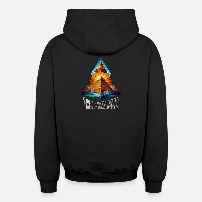 The pyramid - Sweat à capuche unisexe zippé oversize épais SPREAD - noir