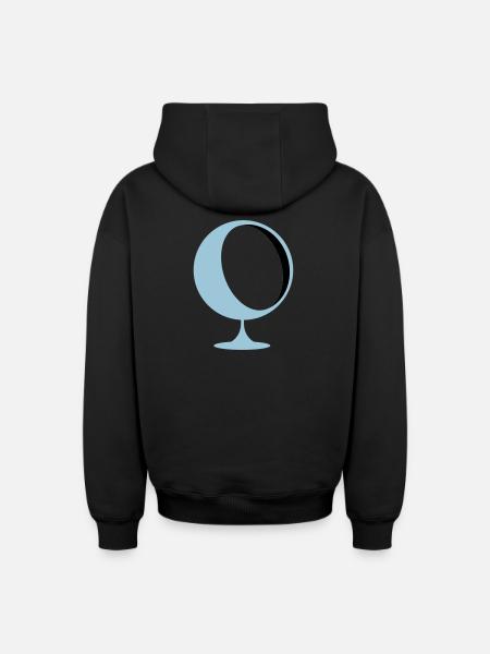 retro lounge chair eames panton - Oversized Heavyweight Unisex Zip Hoodie - black