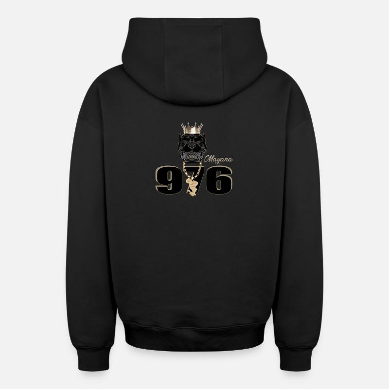 mayotte - Sweat à capuche unisexe zippé oversize épais SPREAD - noir