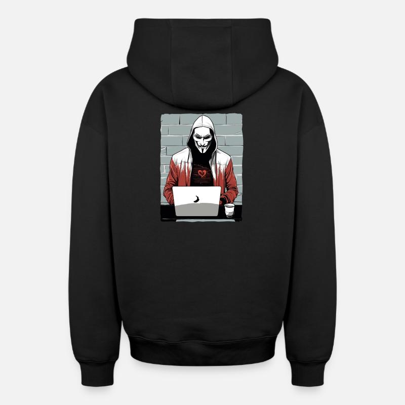 Pirate anonyme - Sweat à capuche unisexe zippé oversize épais SPREAD - noir