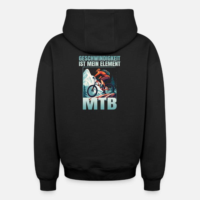 Geschwindigkeit ist mein Element - Oversized Heavyweight Unisex Zip Hoodie - Schwarz