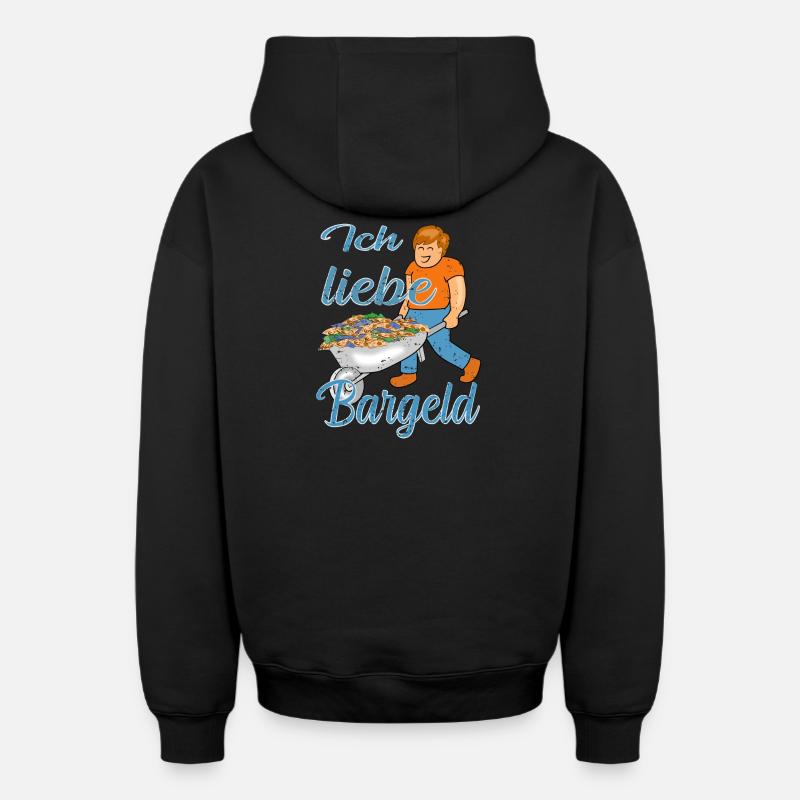 Bargeld Geld - Oversized Heavyweight Unisex Zip Hoodie - Schwarz