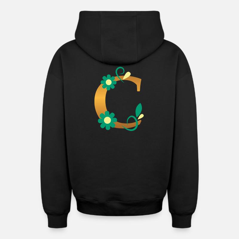 C - Sweat à capuche unisexe zippé oversize épais SPREAD - noir
