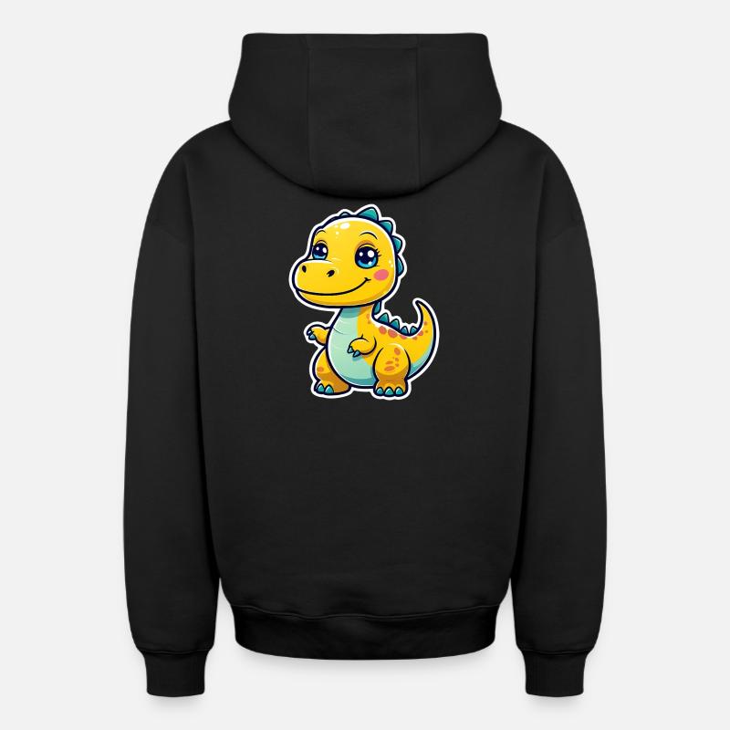 Dino - Sweat à capuche unisexe zippé oversize épais SPREAD - noir