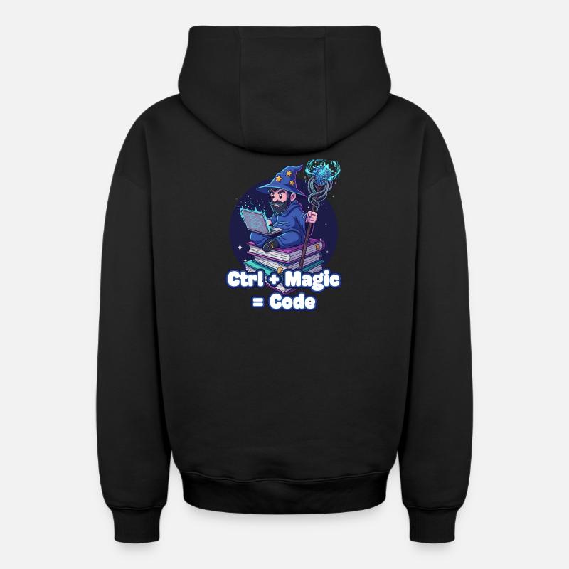 Assistant Ctrl Magic Code - Sweat à capuche unisexe zippé oversize épais SPREAD - noir