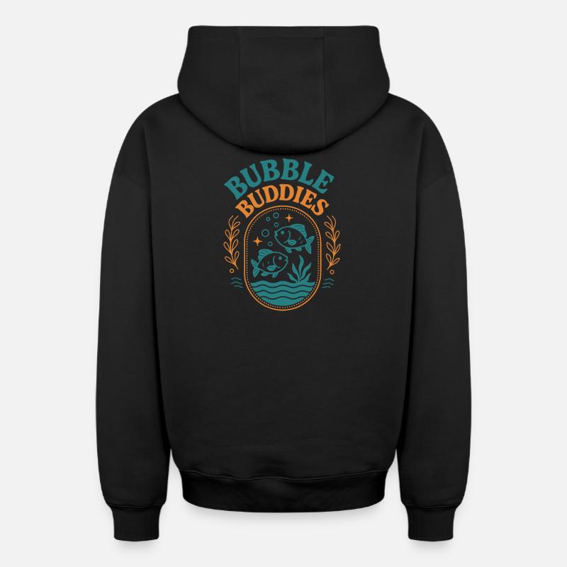 Copains bulles - Sweat à capuche unisexe zippé oversize épais SPREAD - noir