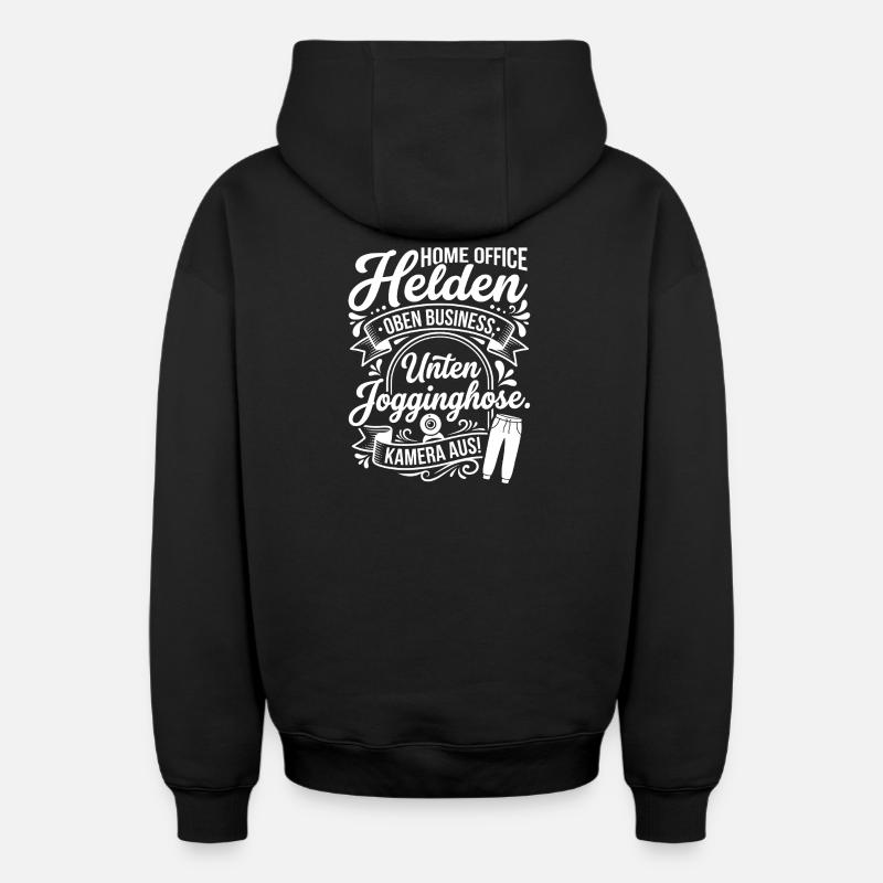 Conception des héros du Home Office - Sweat à capuche unisexe zippé oversize épais SPREAD - noir