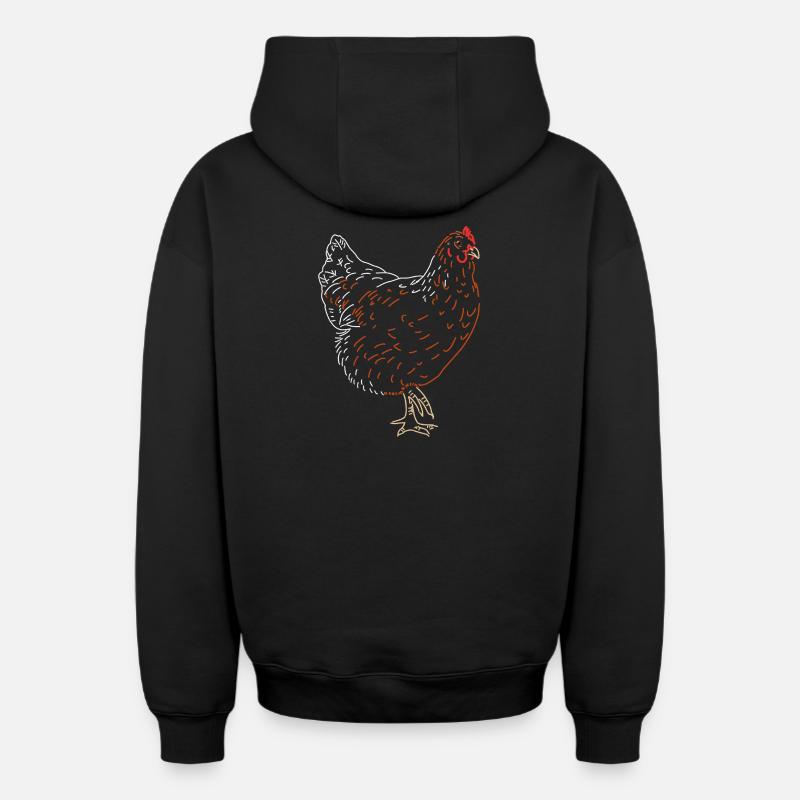 Hahn oder Henne - Oversized Heavyweight Unisex Zip Hoodie - Schwarz