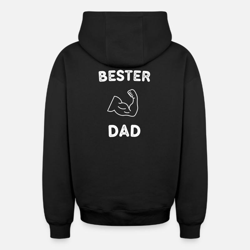 Meilleur Papa - Sweat à capuche unisexe zippé oversize épais SPREAD - noir