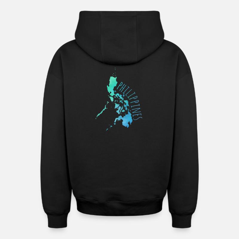 Philippines - Oversized Heavyweight Unisex Zip Hoodie - Schwarz