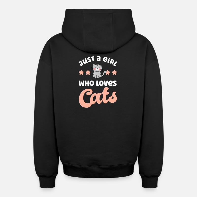 Chats Chats - Sweat à capuche unisexe zippé oversize épais SPREAD - noir