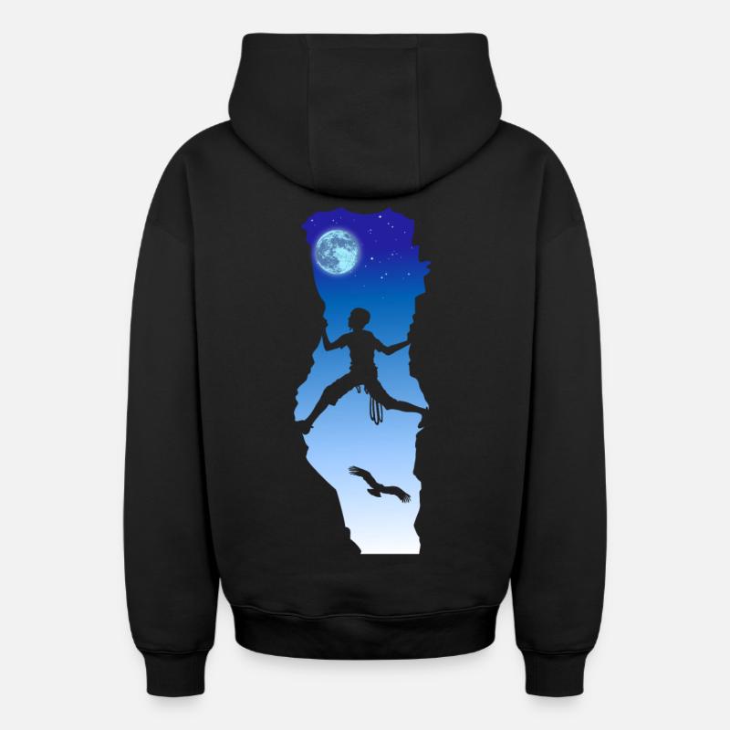 Escalade de nuit - Sweat à capuche unisexe zippé oversize épais SPREAD - noir
