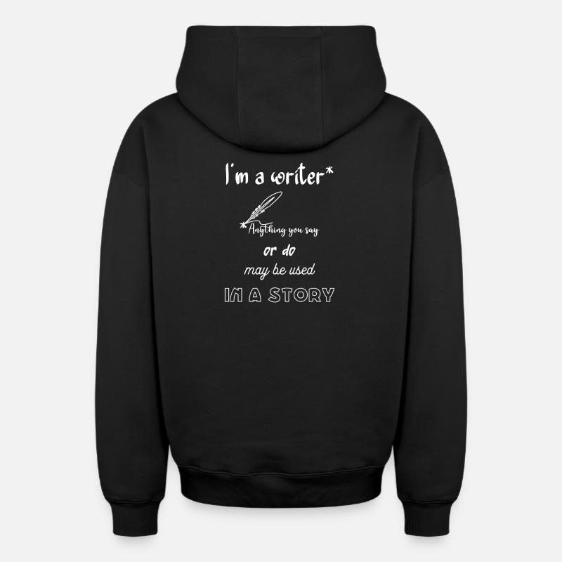 Je suis écrivain - Sweat à capuche unisexe zippé oversize épais SPREAD - noir