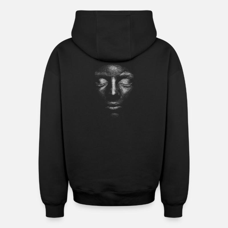 Visage - Sweat à capuche unisexe zippé oversize épais SPREAD - noir