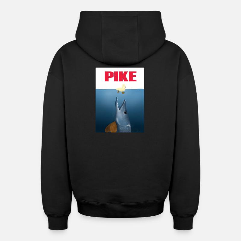 Attaques de brochets - Sweat à capuche unisexe zippé oversize épais SPREAD - noir