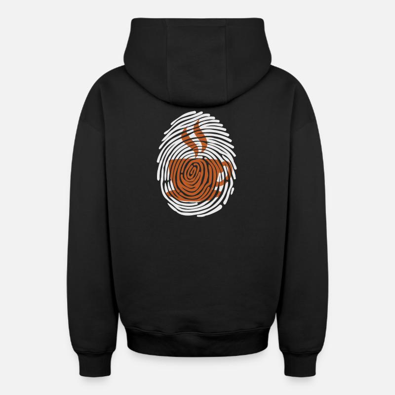 Kaffeetrinker Kaffee Kaffeetasse Milchkaffee - Oversized Heavyweight Unisex Zip Hoodie - Schwarz