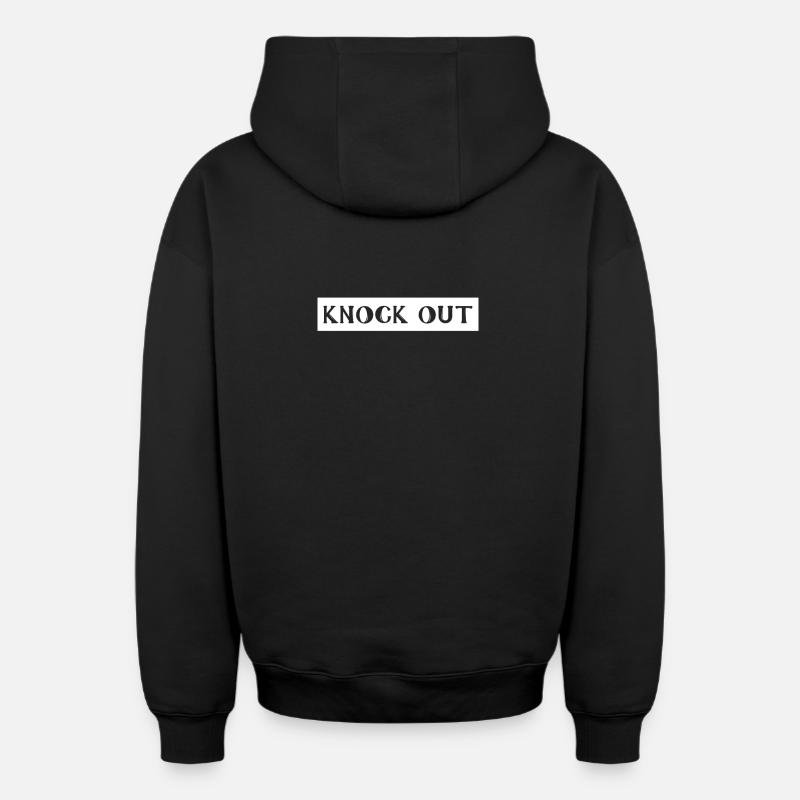 KO, KO, KO - Sweat à capuche unisexe zippé oversize épais SPREAD - noir