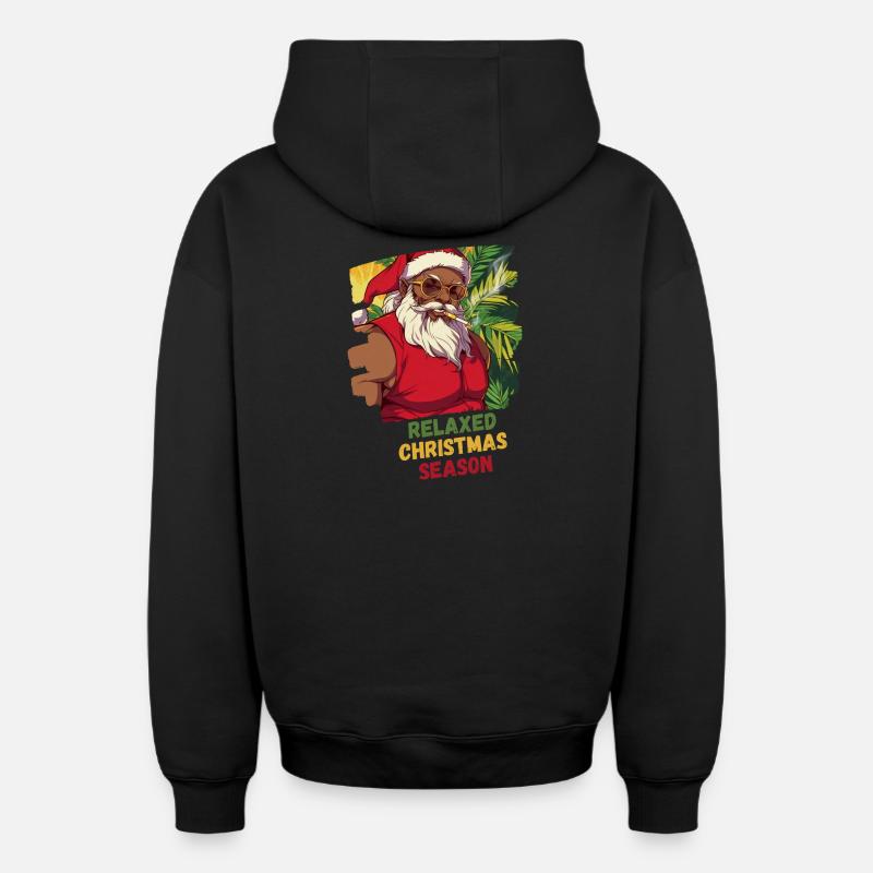 SAISON DE NOËL RELEXED - Père Noël cool - Sweat à capuche unisexe zippé oversize épais SPREAD - noir
