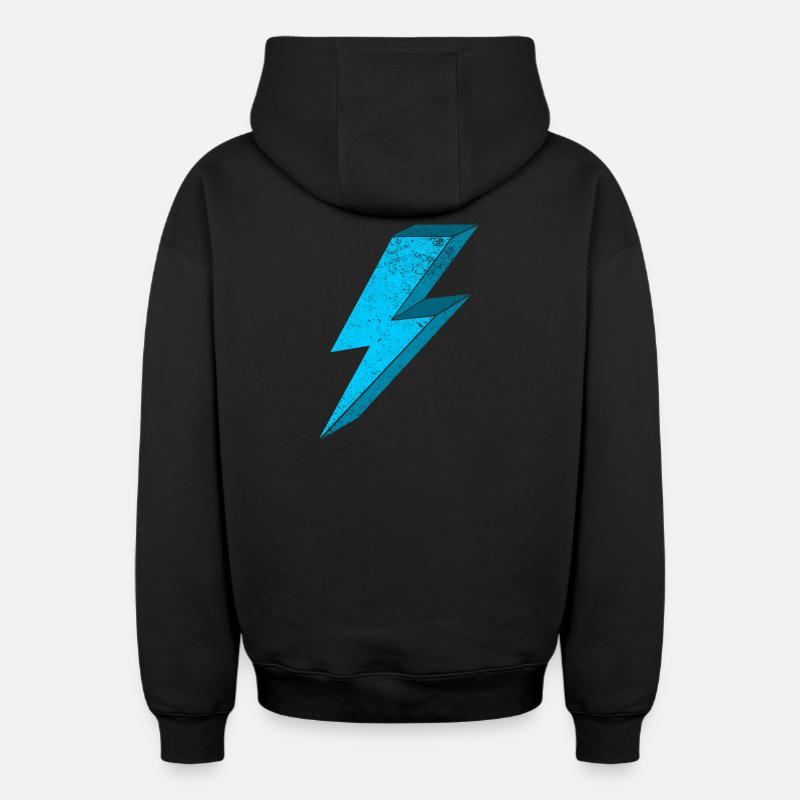 Conception d'éclairage électrique 3D - Sweat à capuche unisexe zippé oversize épais SPREAD - noir