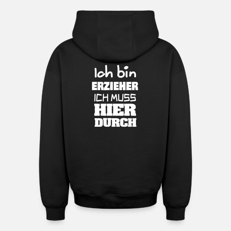 Éducateur - Sweat à capuche unisexe zippé oversize épais SPREAD - noir