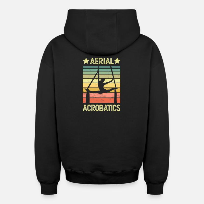 Luftakrobatik Vertikaltuch - Oversized Heavyweight Unisex Zip Hoodie - Schwarz