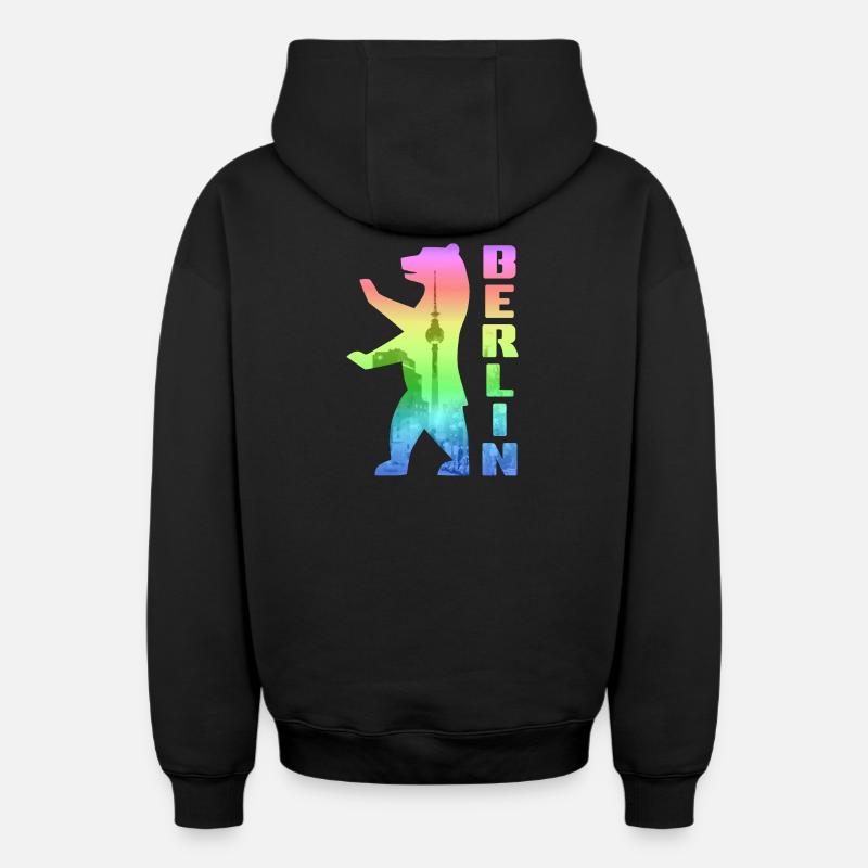 Berlin Pride - Sweat à capuche unisexe zippé oversize épais SPREAD - noir