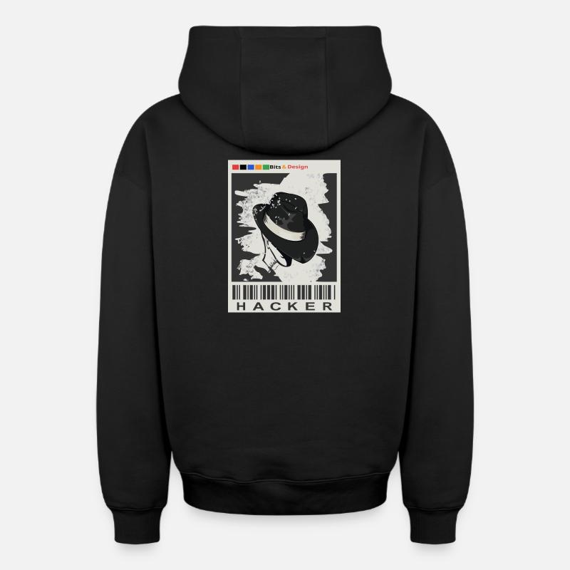Hacker recherché - Sweat à capuche unisexe zippé oversize épais SPREAD - noir
