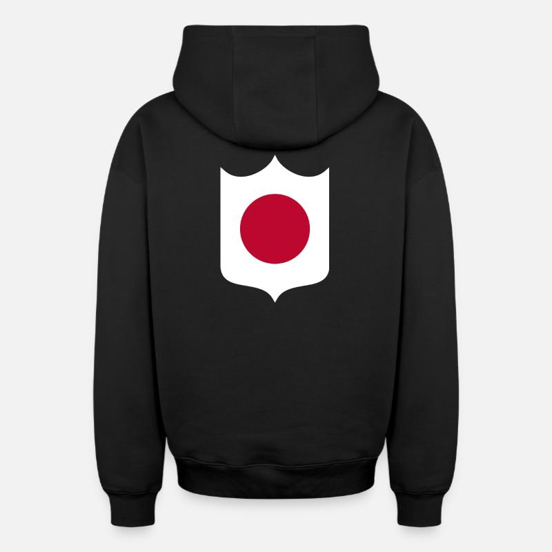 Japon - Sweat à capuche unisexe zippé oversize épais SPREAD - noir