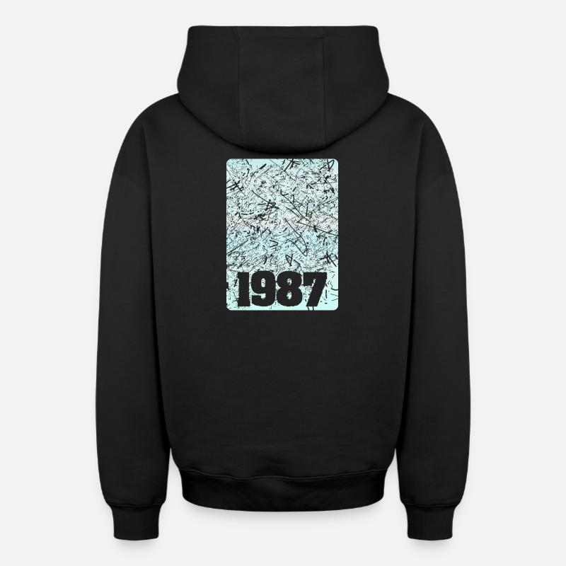 Figure 1987 - Sweat à capuche unisexe zippé oversize épais SPREAD - noir