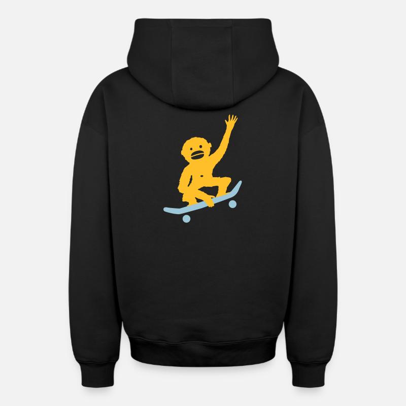 quelque chose de louche - Sweat à capuche unisexe zippé oversize épais SPREAD - noir
